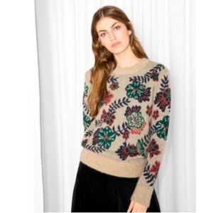 Floral and Metallic Wool Knit And Other Stories Sweater size M